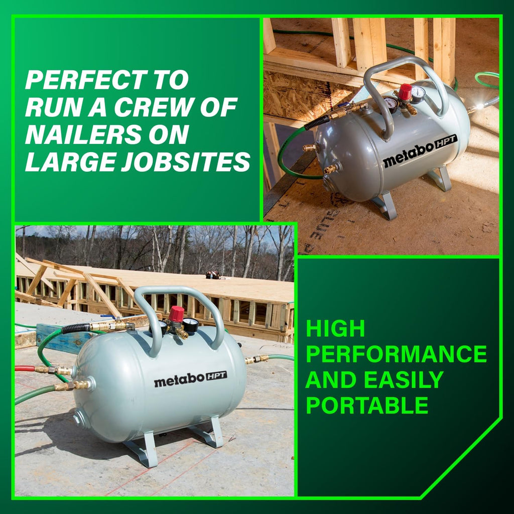 Metabo HPT 10 Gallon Air Tank, High Capacity ASME Certified, UA3810AB