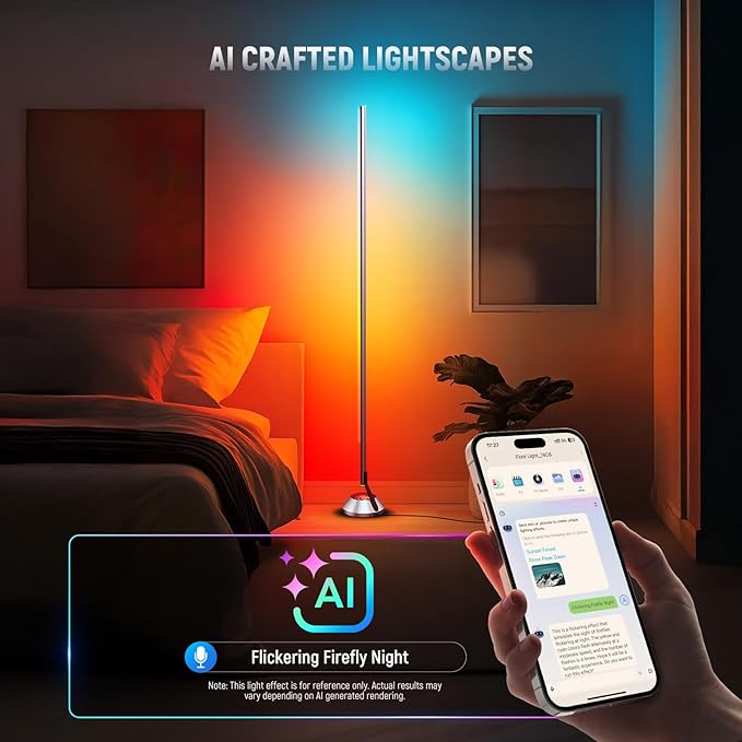 NEEWER Smart RGBW Floor Lamp, 1500lm LED Standing Corner Light Compatible
