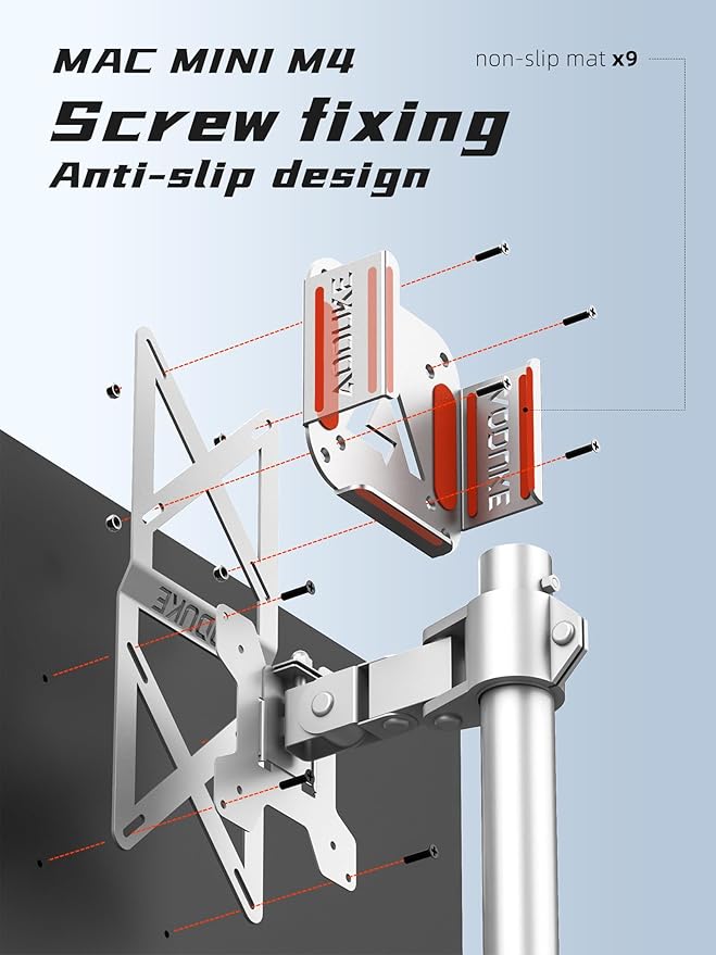 AODUKE Aluminum Alloy Mac mini M4 VESA Bracket, Mac mini 2024 Dock Stand