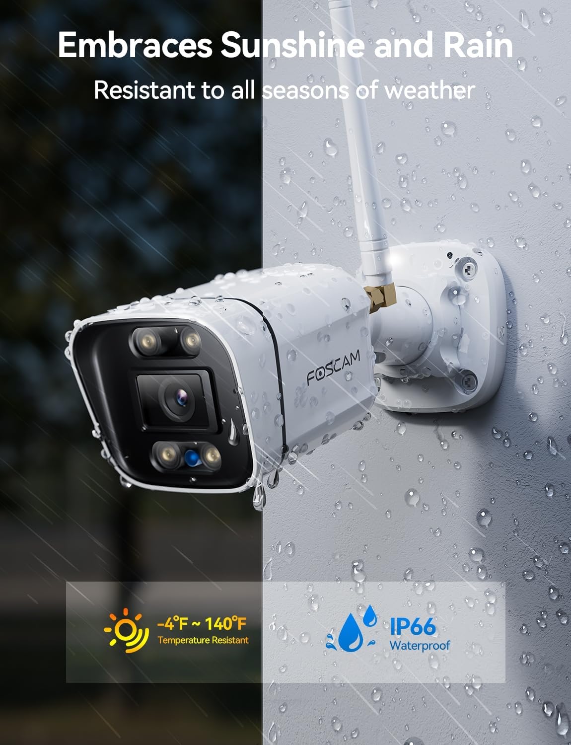 FOSCAM 4K 8MP Security Cameras Wireless Outdoor, 5GHz&2.4GHz WiFi Camera for Home Security, 120° FoV Outside Surveillance Cam, AI Human/Vehicle Detection, 66FT Color Night Vision, 120dB Siren, IP66