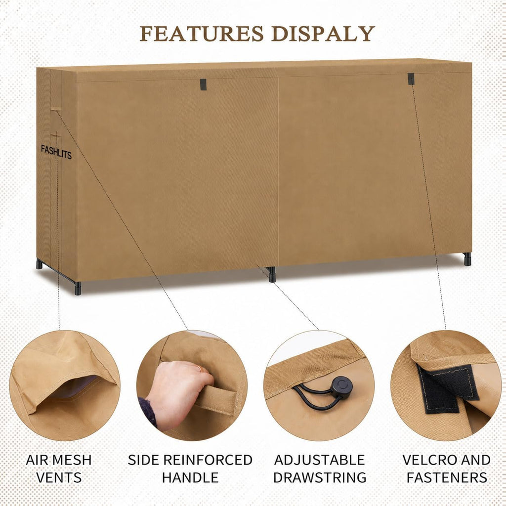 8ft firewood rack cover, waterproof heavy duty 600d, package contents