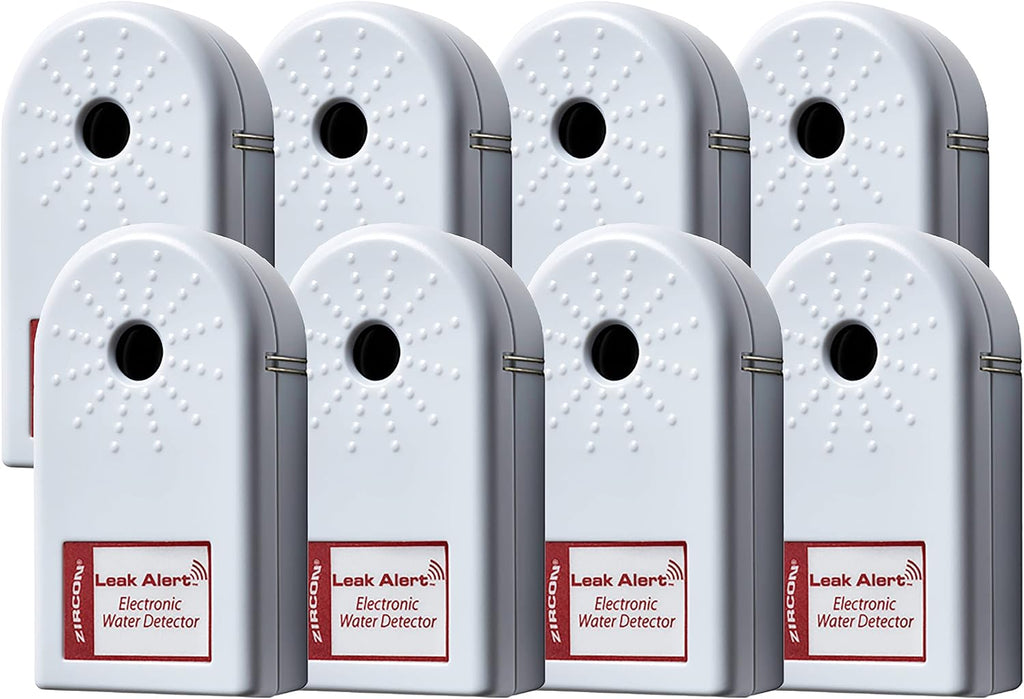 Zircon Leak Alert Water Leak Detector & Flood Sensor Alarm/Water Leak Sensor (8 Pack)