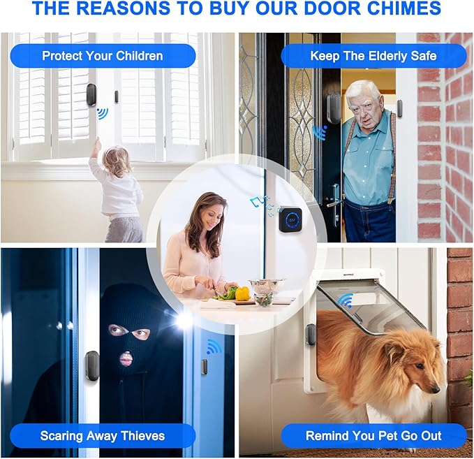 Wireless Door Chime for Business When Entering Door Alarm