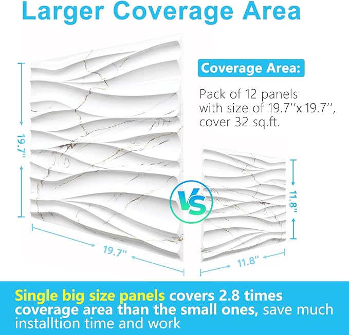 STICKGOO Wave Wall Panels for Interior Wall Decor, Decorative PVC Panels for