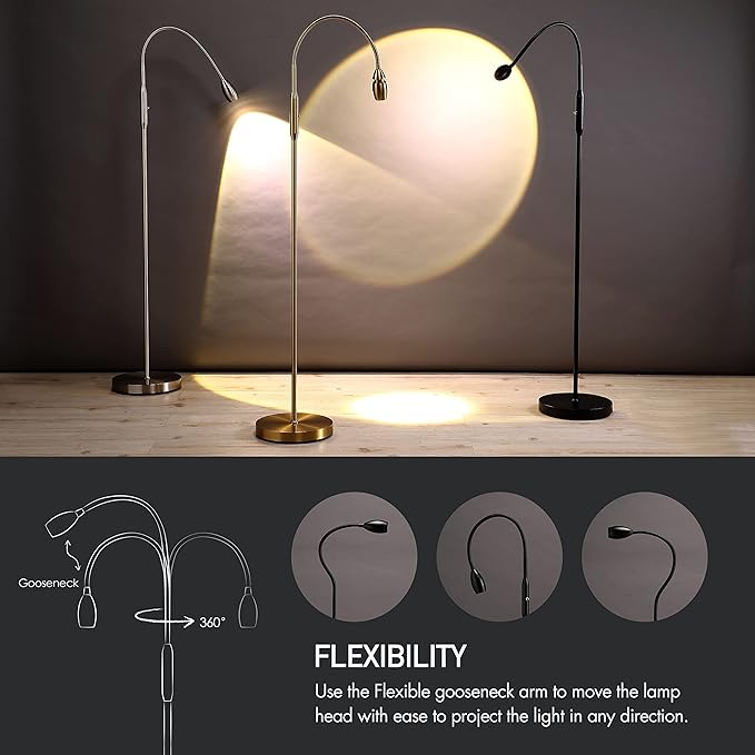 O’Bright Ray – Adjustable LED Beam Floor Lamp, Dimmable and Zoomable Spotlight