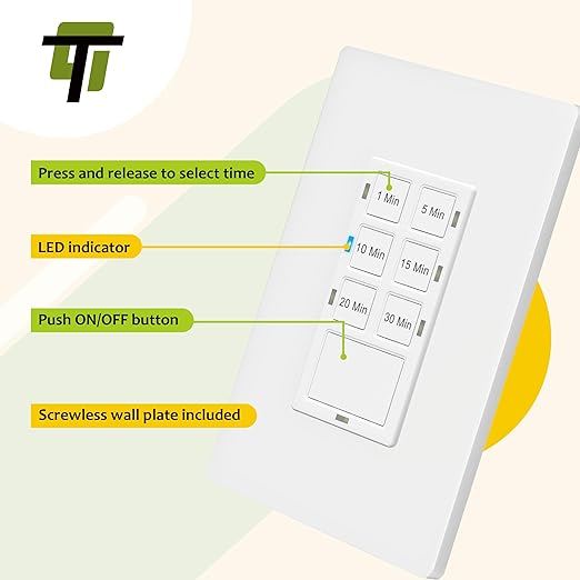 TG 30-Min Countdown Timer Switch, Neutral Required in Wall Timer (5 Pack)