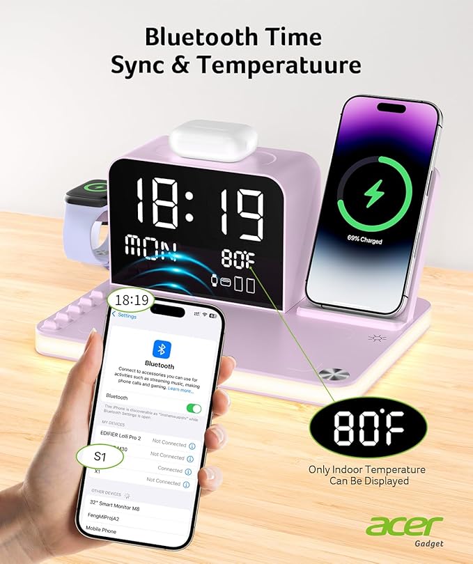 Acer 7-in-1 Wireless Charging Station - 30W Fast Wireless Charger