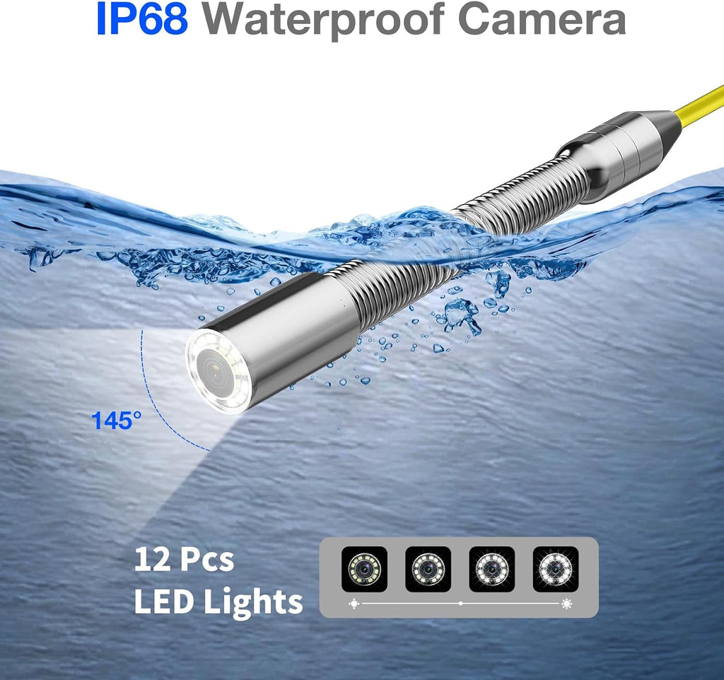 sewer camera 100 ft, 4.3" hd screen, 23mm, close-up detail