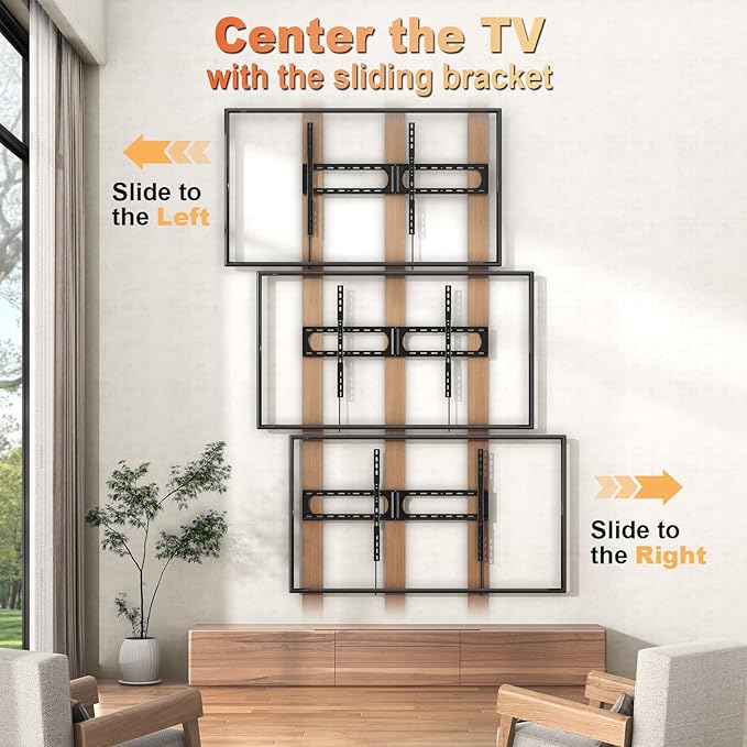 PUTORSEN 37-140'' Heavy Duty TV Wall Mount, Low Profile Fixed TV Wall Mount