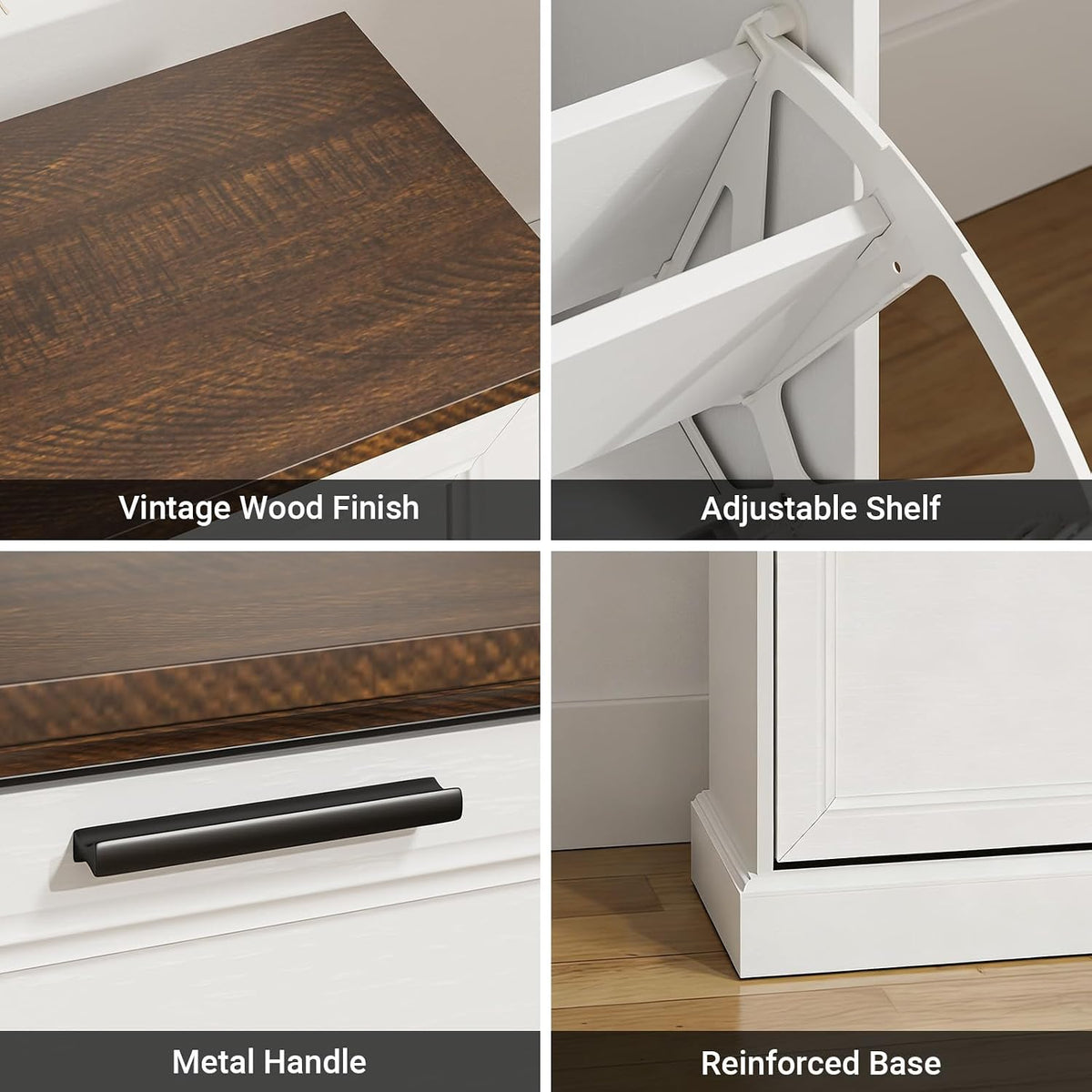 SoBuy Narrow Shoe Bench with Flip Drawers