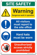 Brimar - 12" x 18" - Construction Site Safety Sign - .063″ White Rust-Free