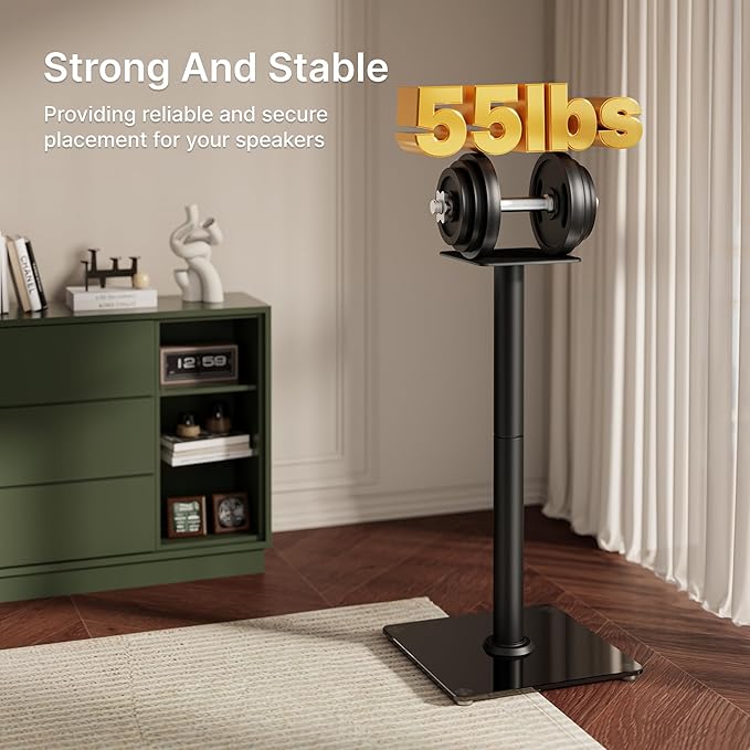 PEGZONE Speaker Stands Pair for Surround Sound, 55 LBS Capacity, 30.1 inch