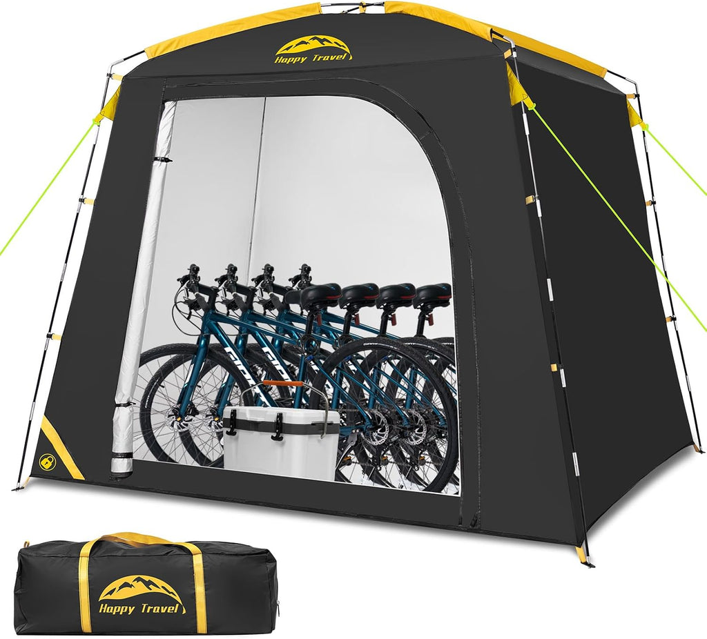 Happy Travel Bike Storage Shed Tent, Waterproof Portable Bicycle Cover Shed
