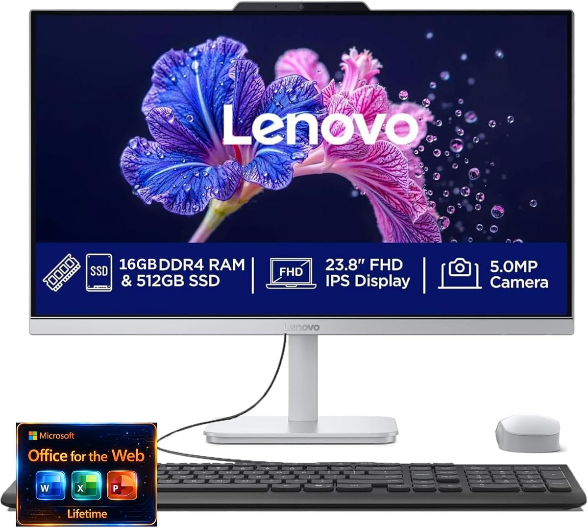 Lenovo 24" FHD All-in-One Desktop Computer