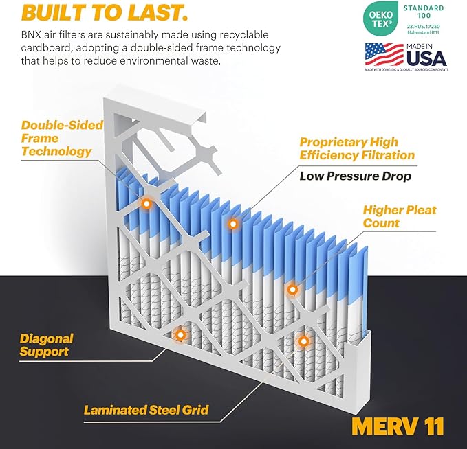BNX TruFilter 10x30x1 Air Filter MERV 11 (4-Pack)