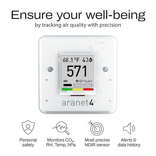 SAF Aranet4 Home: Wireless Indoor Air Quality Monitor