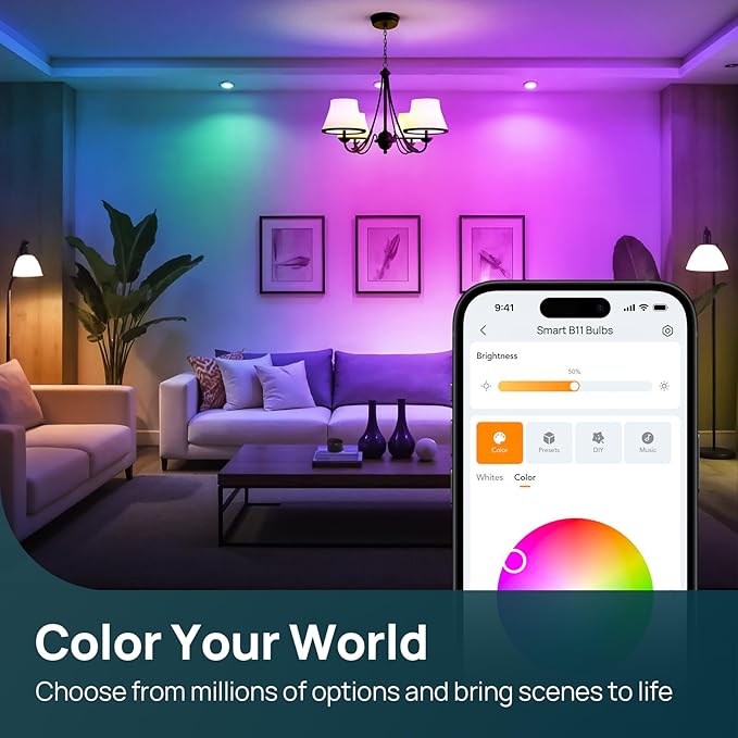 Linkind Matter Smart Bulbs, E12 Led Bulb Works (4 Pack)