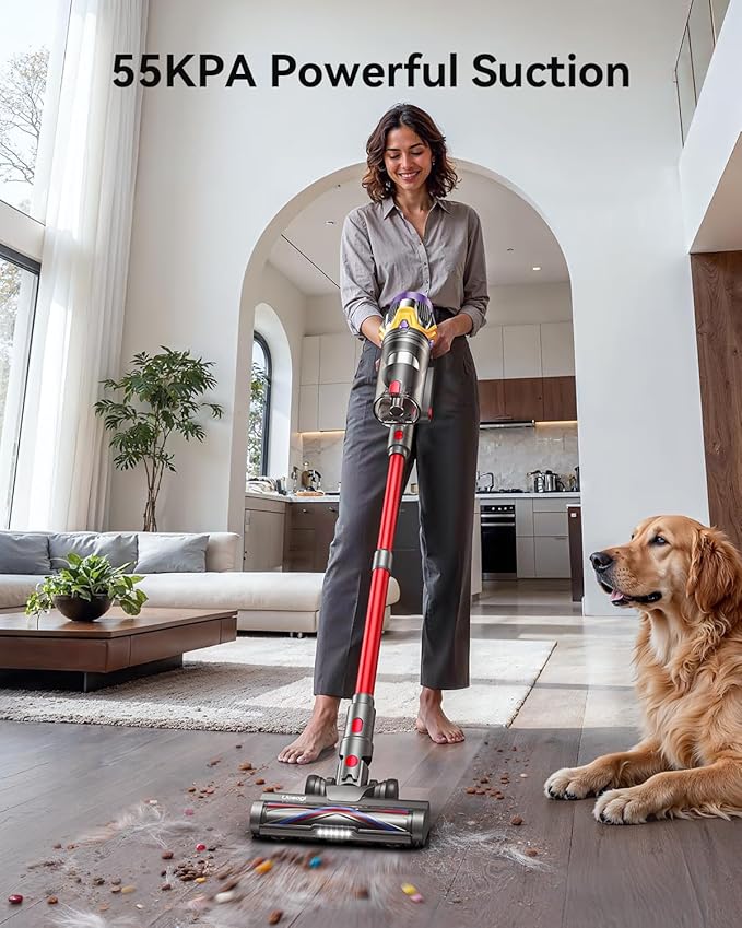 Cordless Vacuum Cleaner, Upgraded 55KPA 650W 70Mins Stick Vacuum