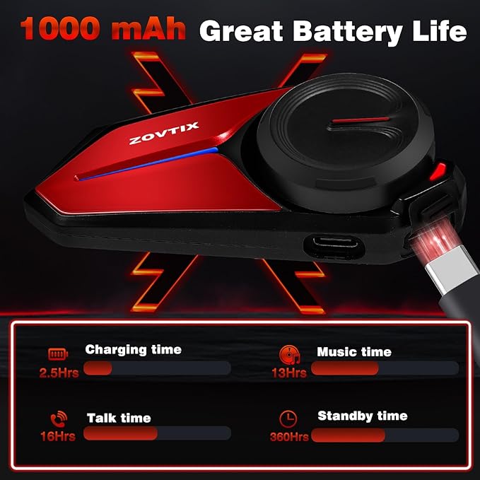 Motorcycle Helmet Headset Support 8 Riders Group Intercom Communication System