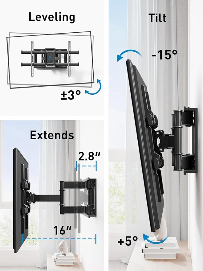 PERLESMITH Full Motion TV Wall Mount