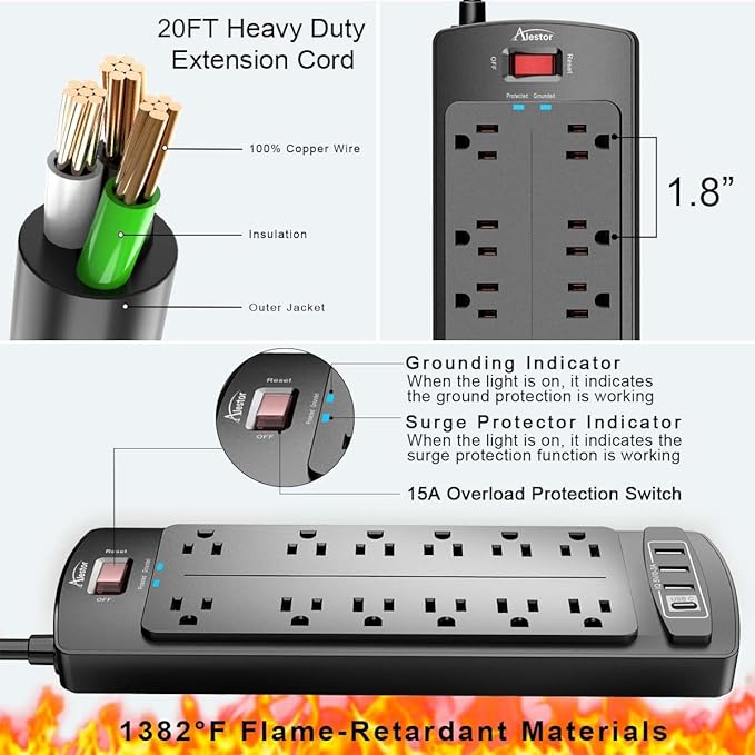 Power Strip, ALESTOR Surge Protector