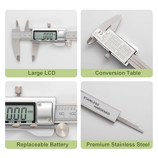 SCITOOLS All-Metal Digital Caliper 0-12" Measuring Tool, Micrometer Caliper