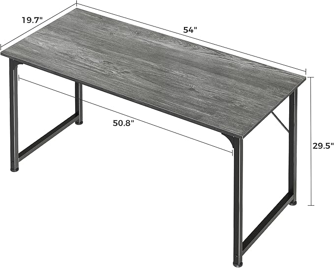 Huuger Computer Desk, 55 Inch Home Office Desk, Gaming Writing Work from Home