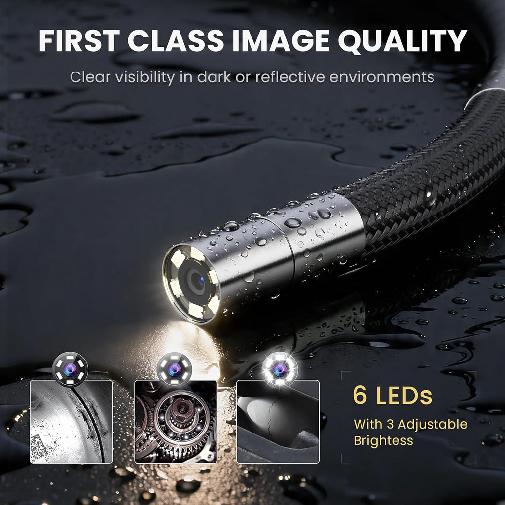 ralcam 360° articulating borescope, 6.2mm/0.24in slim probe on a desk or shelf