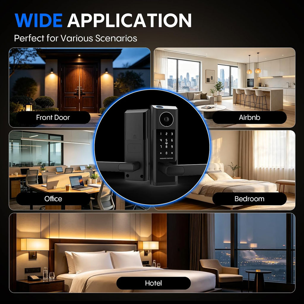Smart Door Lock with Video Doorbell & Fingerprint,Security Front Door Locks