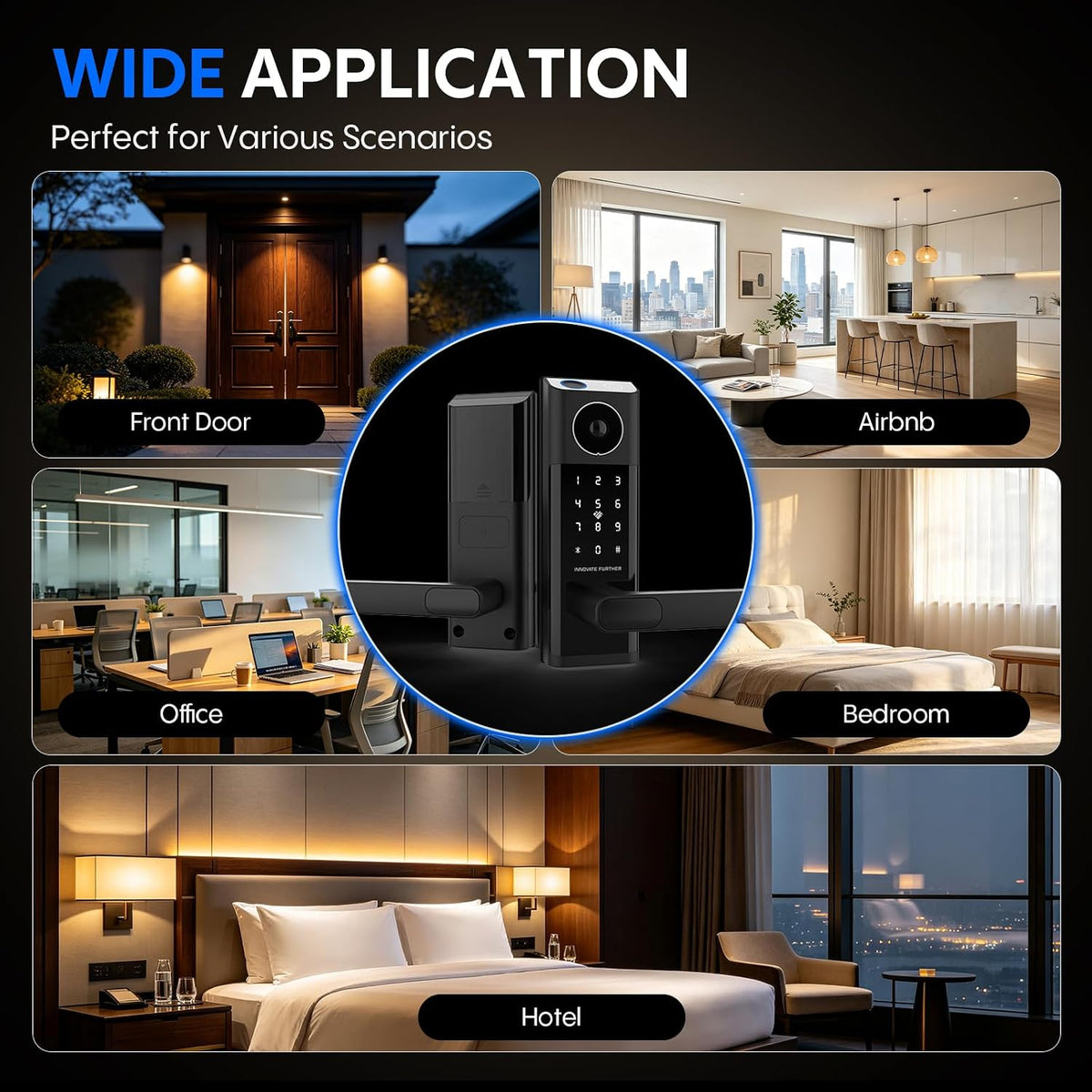 Smart Door Lock with Video Doorbell & Fingerprint,Security Front Door Locks