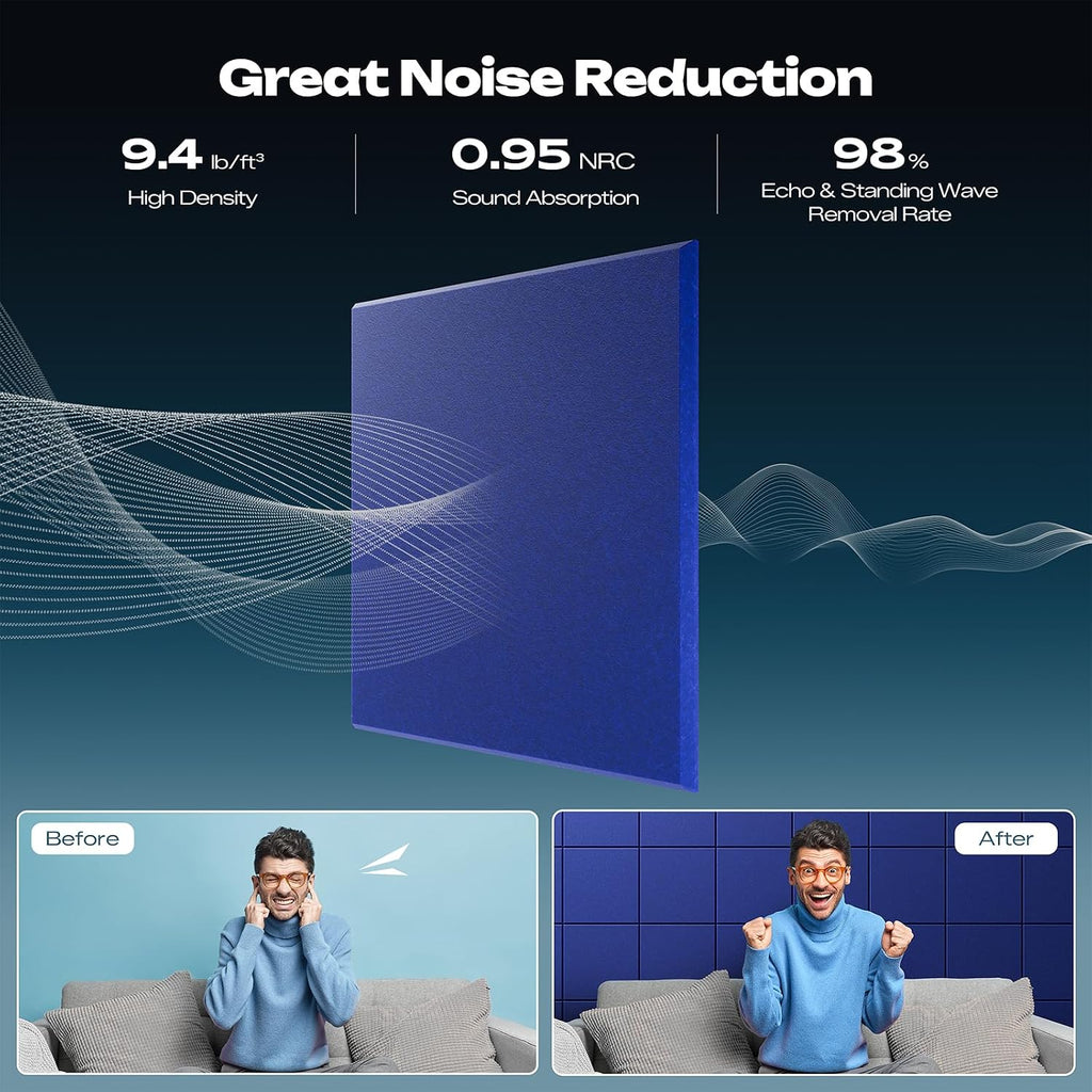 sonicism 22 pack acoustic wall panels shown in use