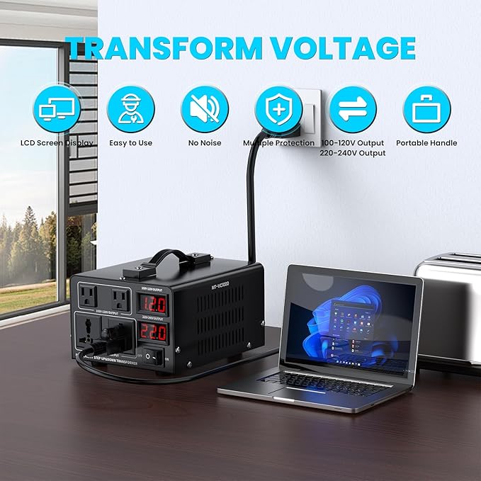 1000W Voltage Converter Transformer Step Up/Down Converter 110/120 Volt