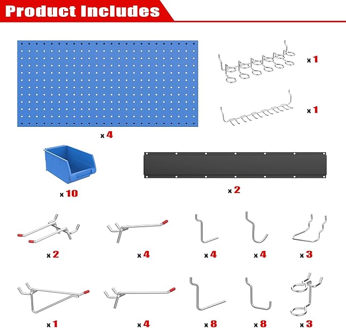Ultrawall Pegboard Wall Organizer, Garage Storage System