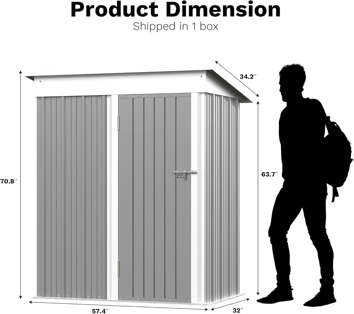 greesum outdoor storage shed 5 x 3 ft., package contents