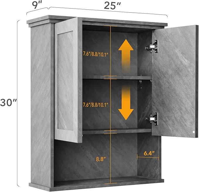 Bathroom Wall Cabinet Over Toilet Storage Cabinets 25x30 in Above Toilet Wood