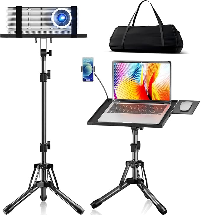 KOOV Projector Stand Adjustable Height 20" to 61", Foldable Projector Tripod
