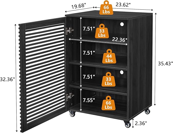 LEVNARY 5-Tier AV Media Cabinet
