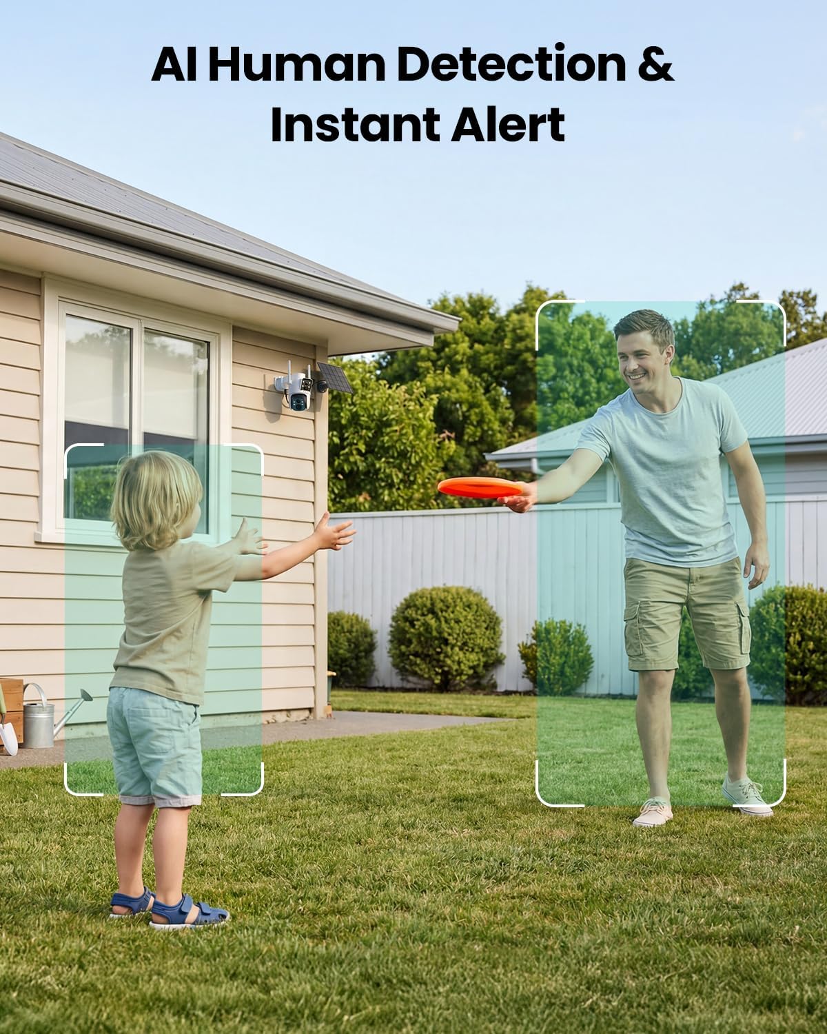 liwan dual lens solar security camera wireless outdoor showing dimensions