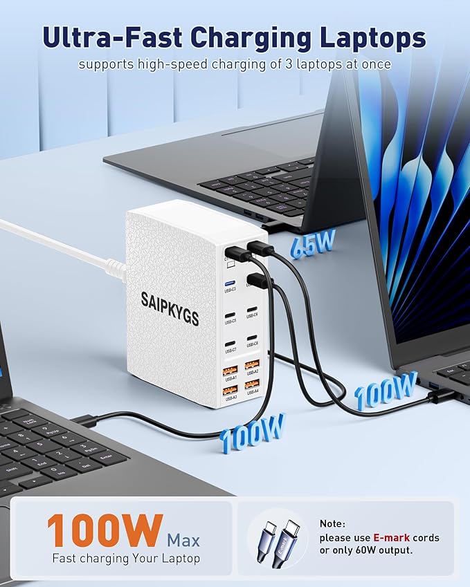 USB Charging Station, 12-Port USB C Charger Block