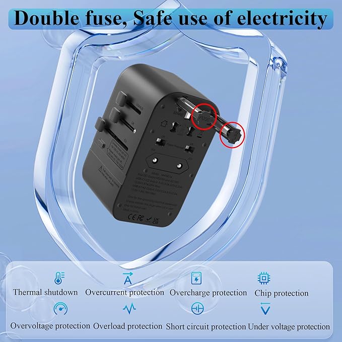 220V to 110V Voltage Converter, US to Europe Travel Converters, Universal