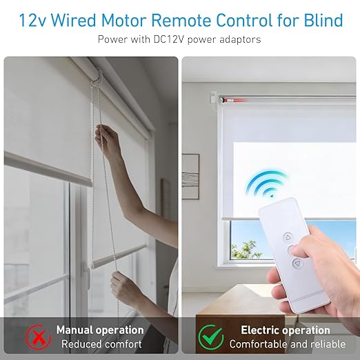 Rollerhouse DC12V EY2512 Shade Motor Electric Blind Motor Remote Control Wired