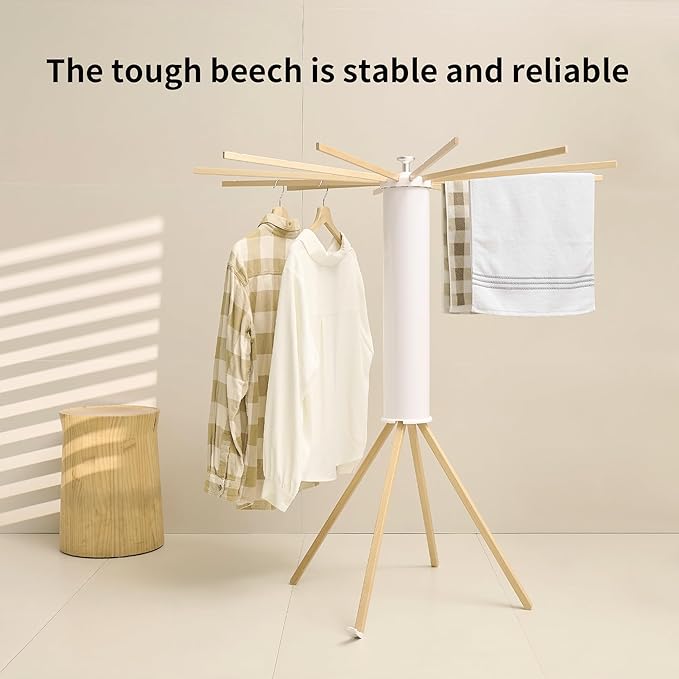 JOOM Four Legs Clothes Drying Rack, Garment Rack Portable and Foldable Space