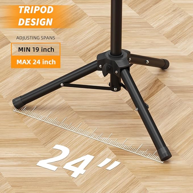 Small Speaker Stands 2 Pack, 24-50 Inch Height Adjustable Speaker Tripod Stand