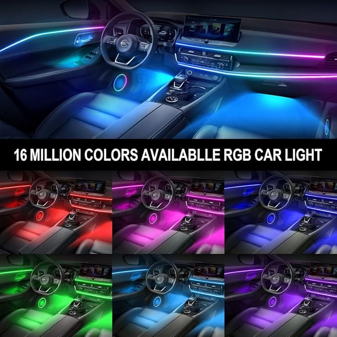 Dreamcolor Acrylic Interior Car Lights, WEBUPAR Car Accessories 6 in 1 Car LED