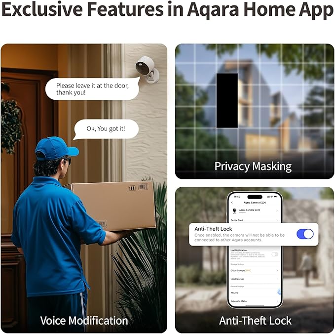 Aqara G100, 2K Indoor/Outdoor Security Camera, HomeKit Secure Video, 2-Way Audio