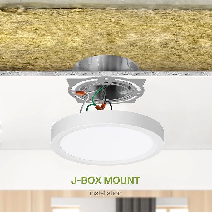 ASD LED 7" Round Flush Mount Ceiling Light Fixture, Low Profile Surface (12 Pack)