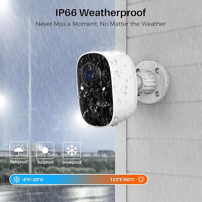 MaxiViz Security Cameras Wireless Outdoor, Battery Powered Cameras (4 Pack)