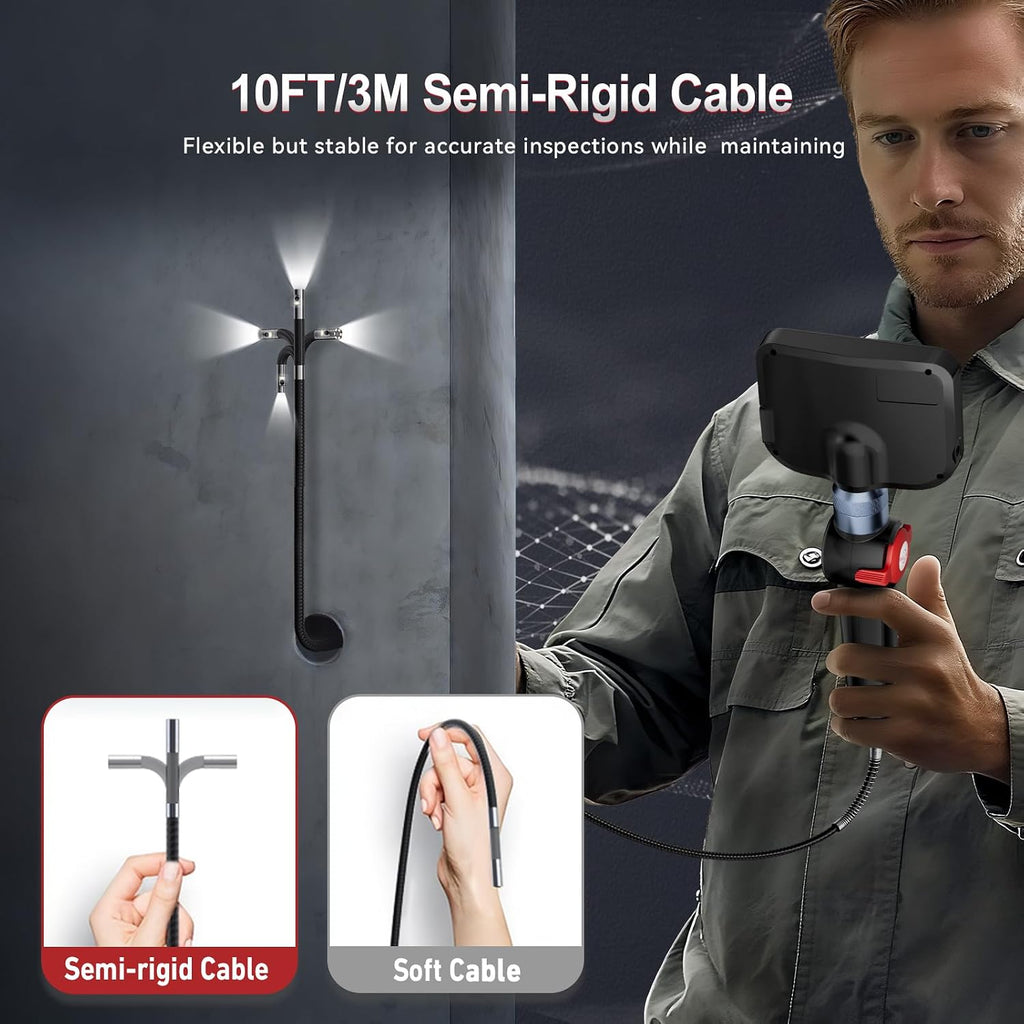 ralcam dual lens articulating borescope camera with light, package contents