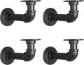Industrial L Pipe Shelf Brackets for 9-18 in Depth Wood Heavy-Duty 3/4" Iron,Wall Mount Floating Shelf Bracket L Metal Pipe Shelving Brackets for Wood-Black DIY Pipe Shelves(8.5*3.1 Inch 4 Pack)