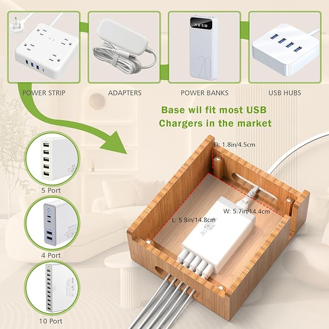 Pezin & Hulin Bamboo Charging Stations, Cell Phone Organizer